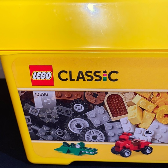 Classic Yellow Lego Storage Bin. 14x7 - Picture 2 of 7